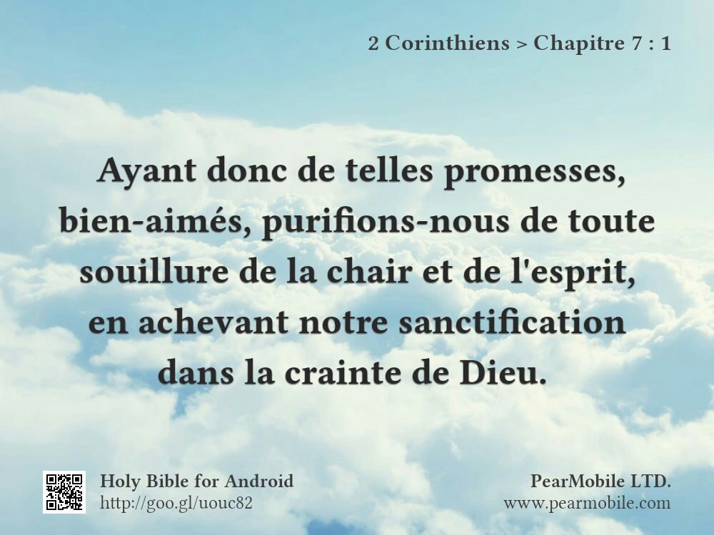 2 Corinthiens, Chapitre 7:1